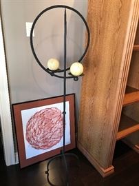 Unique iron balancing mobile candle holder and artwork.