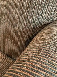 Close up of upholstery on sofa and loveseat.