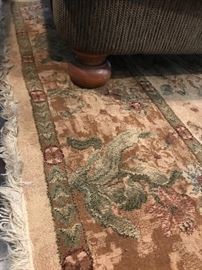 Close of of living room rug.  Approximately 12' x 8'.