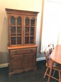 1960's solid wood china cabinet.  