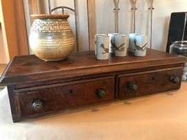 Close up of storage drawer.