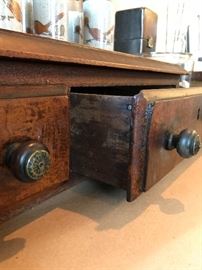 Close up of storage drawer.