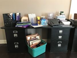 Pottery Barn "Bedford" credenza and lots of office supplies.