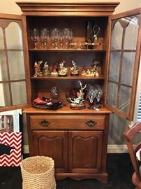Display of vintage china cabinet.