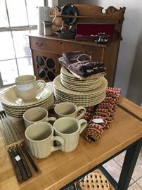 Nice set of stoneware dishes.