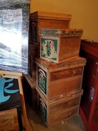 Vintage tea storage  wooden boxes metal inside $50 each