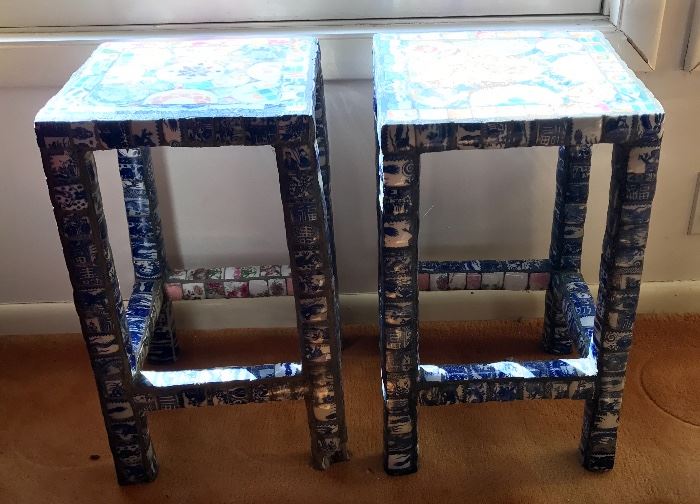 Hand made tiled tables