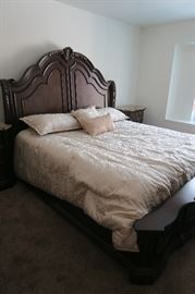 $3,500 or best offer King Size Bedroom set includes King size bed frame, two Night Stands with Granite top, Dresser with Granite top and Mirror, Tall Chest of Drawers.  Mattress sold Separately $400