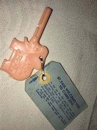 Vintage plastic key; St. Paul Como Zoo Key