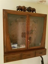 Vintage wood gun cabinet