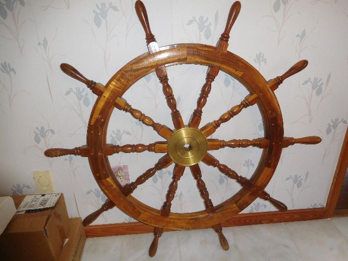 Large ship's wheel