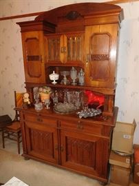 Exquisite antique walnut hutch