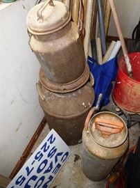 Antique milk cans