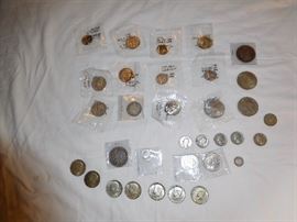 Silver coins, many uncirculated & graded