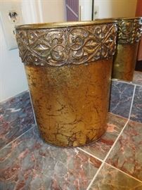 Vintage metal trash can