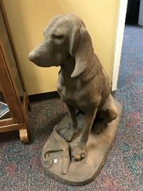 Large concrete dog statuary 