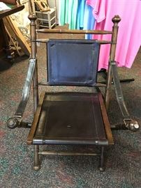 leather & wood folding chair