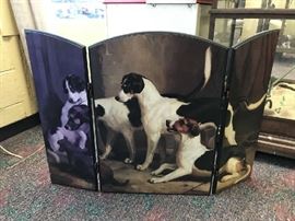 decorative dog fireplace screen