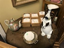 dog coasters & pitcher