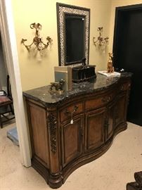 black marble top sideboard