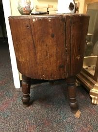 Antique chopping block