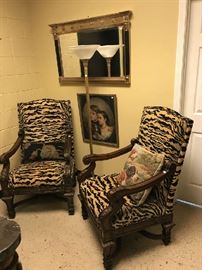 Pair of incredible animal print chairs