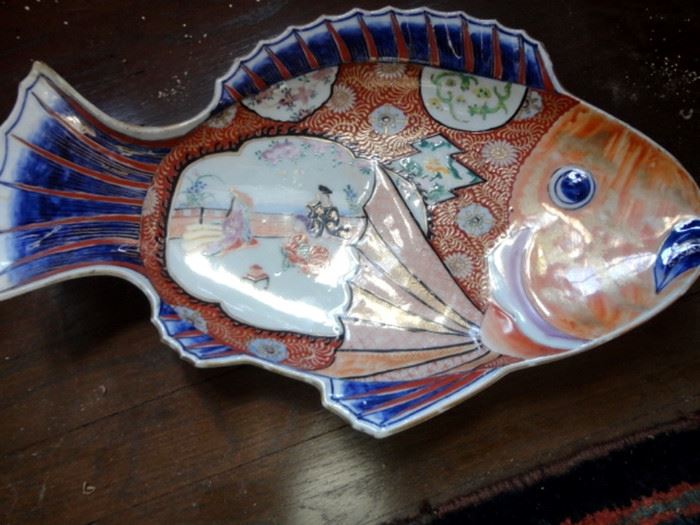 Imari fish platter large size