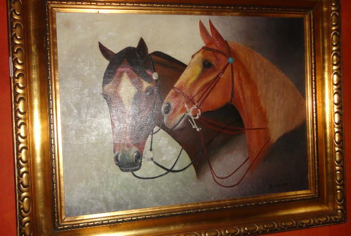 large horse head painting apprx 2' x 3'