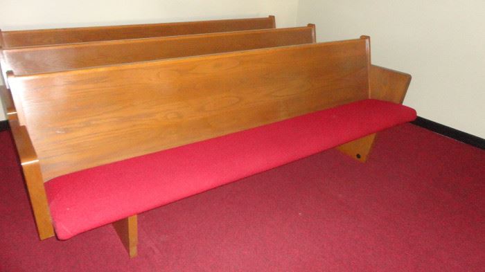 15 oak church pews for sale.. 150 apiece or 1500 for all