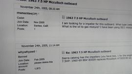 1963 7.5 hp McCulloch outboards