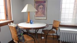 Mable top table w/ iron base