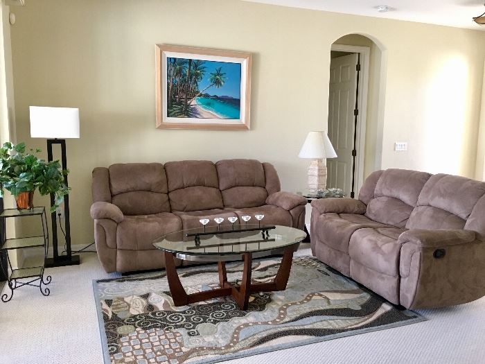 Double Reclining Sofa and LoveSeat