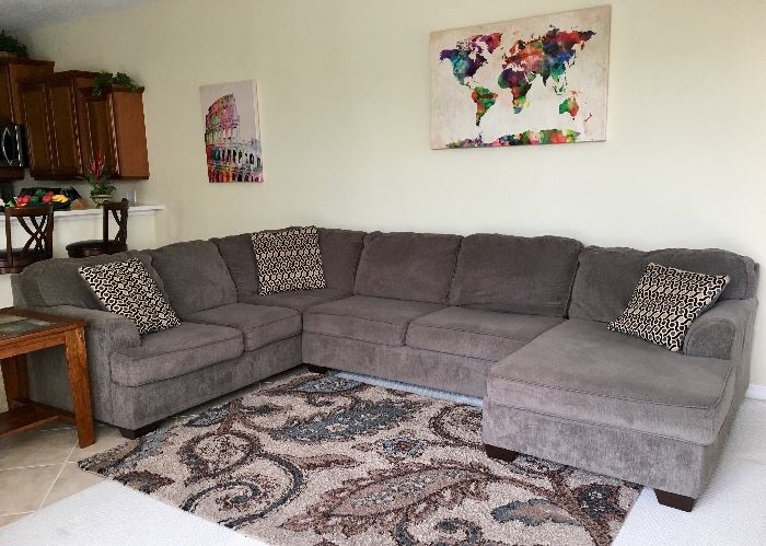 Charcoal Grey Upholstered Sectional