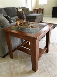 Stone Top End Tables, One of a Pair