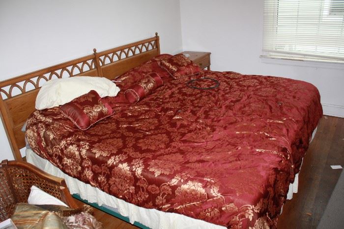 King size vintage bed with mattress