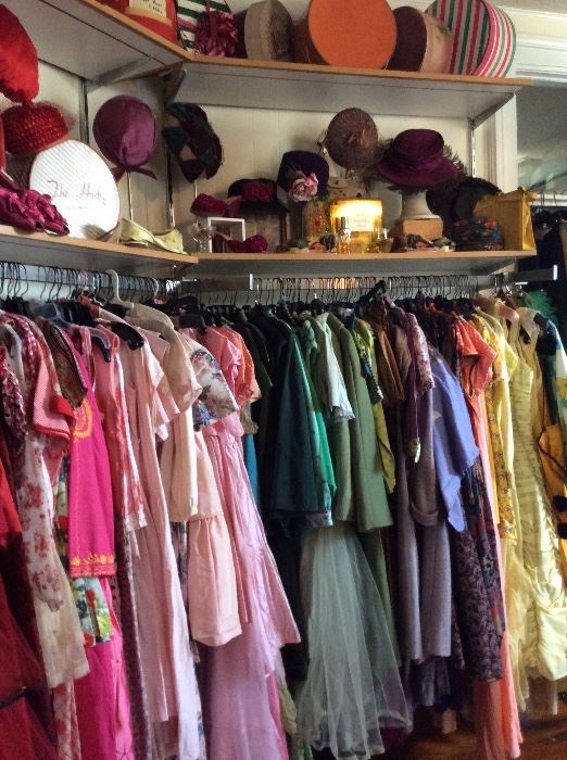 Selection of Pink and Green Vintage Dresses