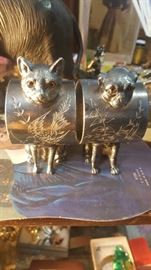 Napkin Rings Victorian Dog & Cat
