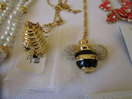 KATE SPADE BEEHIVE LOCKET AND BEE PENDANT