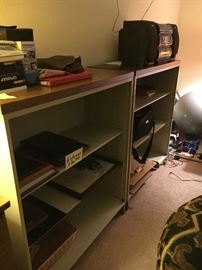 Wood and metal bookcases--several available
