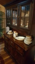 Beautiful Ethan Allen china cabinet also has a table and chairs to match