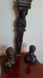 African art hand carved stands about 3 feet carving is excellent