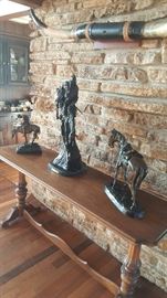 Three beautiful Bronze Statues gorgeous entry table