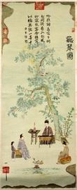 #1327 - CHINESE SCROLL, H 58", W 23", EXTERIOR SCENE
