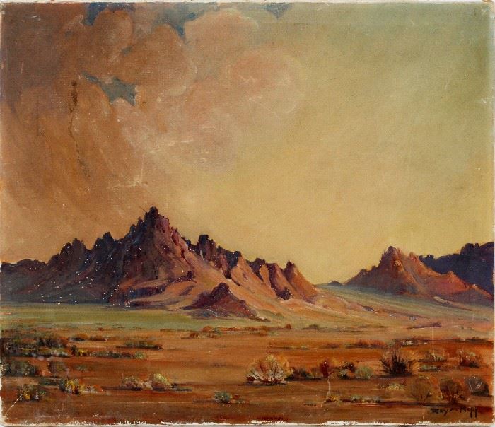 #2226 - ROY M. ROPP (AMERICA, 1888-1947), OIL ON CANVAS, H 24", W 28", ARIZONA DESERT