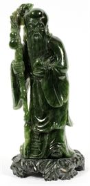 #258 - CHINESE JADE MALE FIGURE, H 10'', L 5''