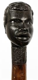 #273 - AFRICAN CARVED WOOD WALKING STICK, L 26''