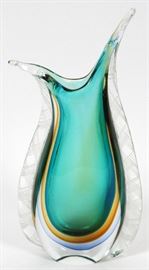 #1218 - VENETIAN GLASS VASE, H 10 1/2"