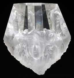#2045 - MICHAEL WILKINSON (AMERICAN, 20TH/21ST C.), ACRYLIC SCULPTURE, 1994, H 13 1/2", W 12 3/4", "MUSES"