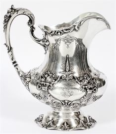 #1081 - REED & BARTON "FRANCIS I" STERLING SILVER WATER PITCHER, H 10 1/2"