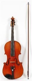 #1222 - AFTER JOSEPH GUARNERIUS, 1746 VIOLIN REPRODUCTION AND VUILLAUME BOW, L 23"